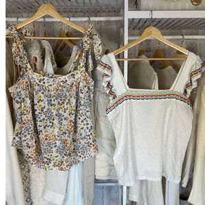 a.n.a. Saint John's Bay Women's Size L Set of 2 Summer Boho Tanks #0475